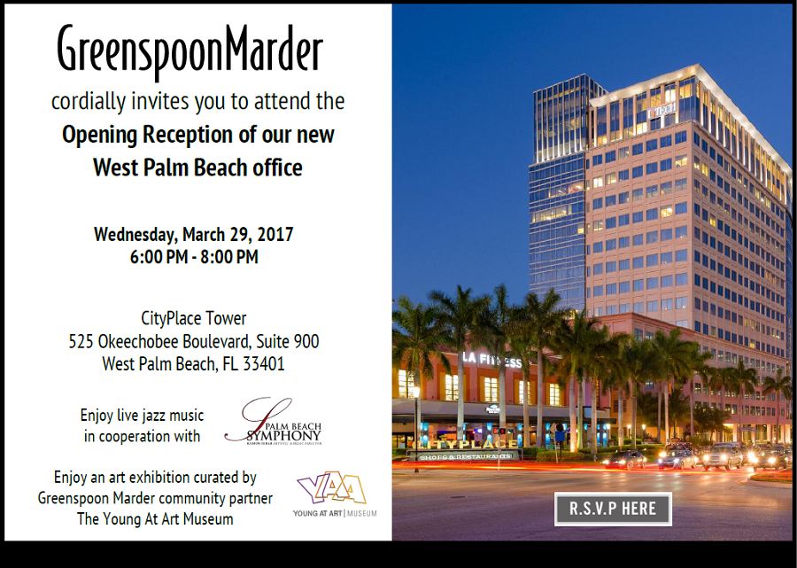 West Palm Beach Office Opening Reception, March 29, 2017 - Greenspoon Marde...
