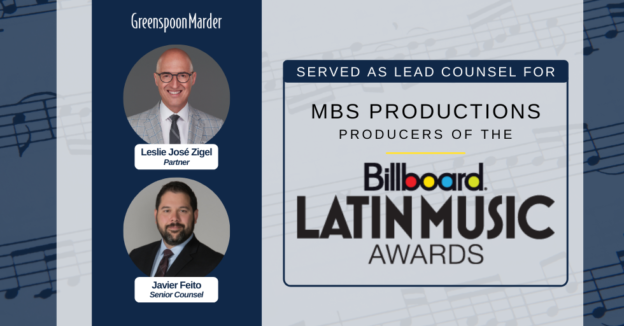Greenspoon Marder Entertainment Attorneys Serve As Lead Counsel for Billboard Latin Music Awards