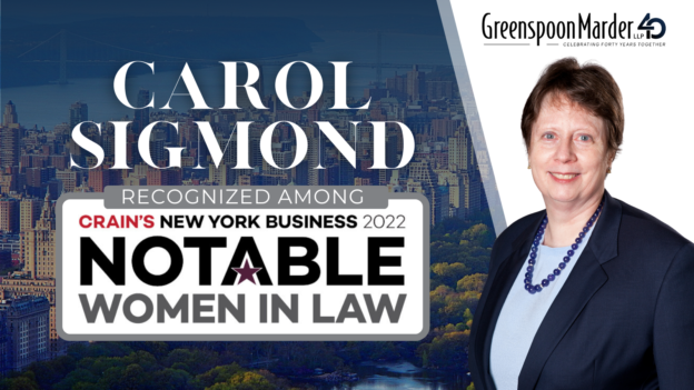 Greenspoon Marder Partner Carol Sigmond Selected To Crain’s New York Business 2022 Notable Women in Law List