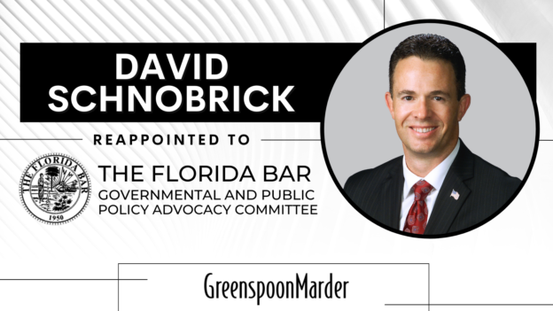 Greenspoon Marder Partner David Schnobrick Reappointed To The Florida Bar’s Governmental and Public Policy Advocacy Committee