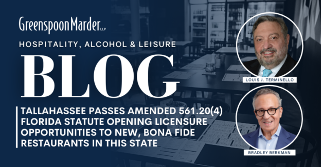 Tallahassee Passes Amended 561.20(4) Florida Statute Opening Licensure Opportunities To New, Bona Fide Restaurants In This State
