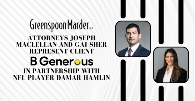 Greenspoon Marder Attorneys Joseph MacLellan and Gai Sher Represent Client B Generous In Partnership with NFL Player Damar Hamlin